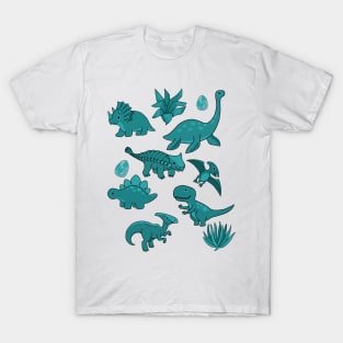 Teal Dinosaurs T-Shirt